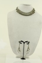 Vintage Costume Jewelry RHINESTONE Sparkly Choker Necklace Clip Dangle E... - £23.43 GBP