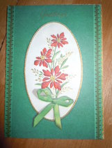 Vintage Greetings Poinsettia Christmas Card Coronation Greeting Card Unused - $4.99
