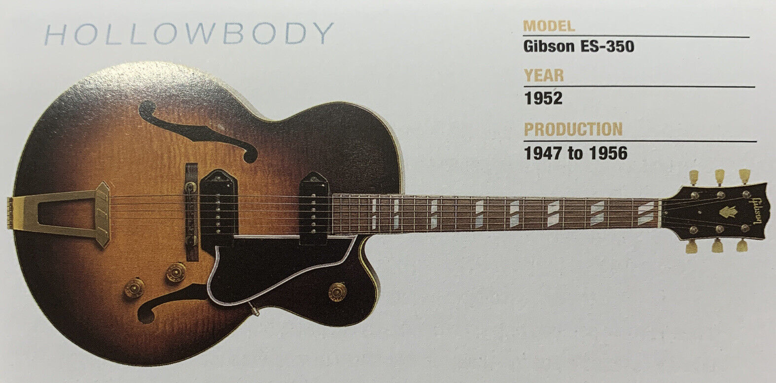 Primary image for 1952 Gibson ES-350 Hollow Body Guitar Fridge Magnet 5.25"x2.75" NEW