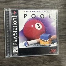 Virtual Pool Sony PlayStation 1 PSX 1996 PS1 Black Label Complete Manual Sports - $9.47