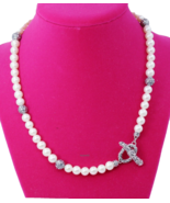 John Hardy JAI Floral + Pearl (7.0-7.5mm) Bead Sterling Silver Necklace ... - £234.58 GBP