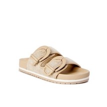 Time &amp; Tru Womens Double Strap Buckle Khaki Footbed Slide Sandals Size 7... - £10.82 GBP