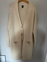 Gap Cardigan Long Size XL Beige Knit Acrylic Blend Front Button Long Sleeve - $23.74