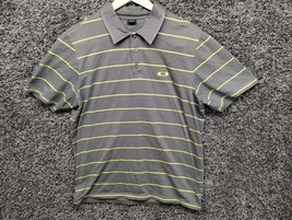 Oakley Shirt Men Medium Gray Striped Loose Golf Polo Opium Streetwear O ... - $17.38