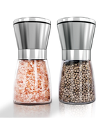 Salt and Pepper Grinder Set, Premium Stainless Steel Sea Salt and Black ... - $34.22 CAD
