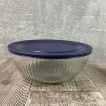 Pyrex Clear Ribbed MIXING BOWL #7403-S 10 Cup 2.5 L W/Lid 7404-pc - £14.93 GBP