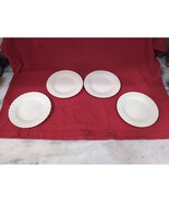 Sheffield Bone White Porcelain Bread Plates, Set of 4 Dessert Plate Swir... - $33.93 CAD