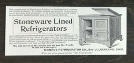 Vintage 1895 Stoneware Lined Refrigerators Monroe Refrigerator Original ... - $6.64