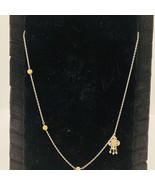 Vintage Sterling Silver Necklace With Cross 18g 32&quot; Chain With Gold Colo... - £59.35 GBP