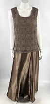 Cachet Formal Dress Plus Size 18W Brown Crochet Bodice Full Skirt Evening Womens - £93.41 GBP