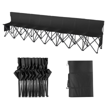 VEVOR Folding Bench, 8 Seat Foldable Soccer Bench with Side Pockets, Black - €65,70 EUR