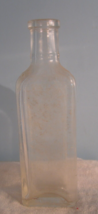 Vintage 5 1/2&quot; CLEAR GLASS  TOP STAMPED  MEDICINE Bottle - $18.00