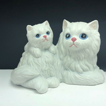 Cat Kitten Porcelain Figurine Statue Sculpture Enesco Mother Baby Kitty White - £23.61 GBP