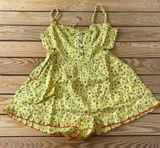 urban outfitters NWT $69 women’s floral sleeveless romper size M yellow R2 - £24.14 GBP