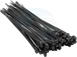 100pc 3.6x200mm Nylon Plastic Cable Ties Zip Tie Wraps Organizer Black - £5.92 GBP