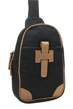 Vagarant Traveler Cotton Canvas Chest Pack Travel Bag CK90.Black - $33.00