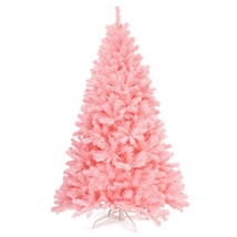 6Ft Hinged Artificial Christmas Tree Full Fir Tree Decoration w/Metal St... - $126.99