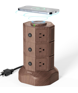 Surge Protector Tower with 15W Magnetic Wireless Charger, Power Strip To... - £51.20 GBP