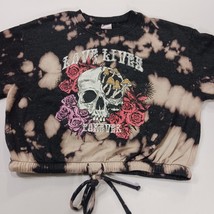 No Boundaries Cropped Graphic Sweatshirt “Love Lives Forever” Juniors Sz M (7-9) image 12
