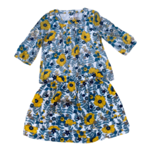 Janie and Jack 5T Fall Floral Outfit Blue/Yellow - £22.52 GBP