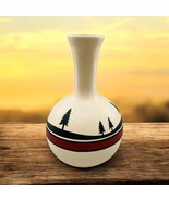 Vtg Native American TESA by Maack Co Hand Painted Pottery Vase Trees 7&quot; ... - $353.75 MXN
