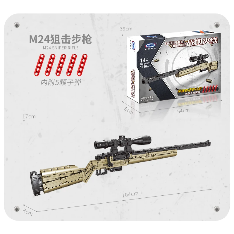 XINGBAO 24007 High-Tech 1116 Pieces Military Weapon M24  Armed Building Bloc - £90.40 GBP