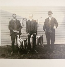 RPPC CYKO Men With Fish #2 c1905 Victorian Era Clothing Rare Unposted PCBG6A - £55.94 GBP