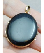 Victorian 10K Black Enamel Locket With Photo ESTATE - €150,94 EUR