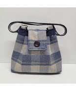 Earth Squared - Ava Shoulder Bag Tweed Wool Blue Gray Flap Purse Double ... - $778.53 MXN