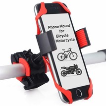 Bike Phone Mount, Universal Motorcycle Cell Phone Holder Cradle Clamp (Red) - £7.75 GBP