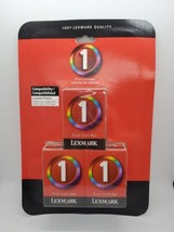 (Lot of 3) GENUINE Lexmark 1 Print Cartridges Manufactured In 2006 Sealed - $19.80