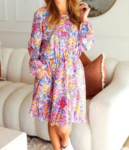 Haptics Give You Joy Godet Long Sleeve Dress Size M - $425.21 MXN