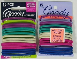 2 Packs of Goody Secure Hold  Elastics Hair Ties Multicolor 30 total #07513 - £7.16 GBP