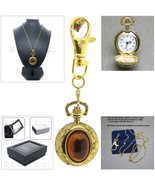 Gold Ladies Vintage Antique Pocket Pendant Watch Key Chain Necklace Gift... - £16.58 GBP