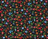 Cotton Shawl Dancers Flowers Floral Black Fabric Print by the Yard D143.27 - $12.95