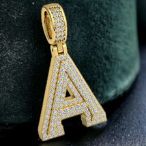 Hip Hop Ice Out Moissanite Pendant Initial Letter Pendant, Unisex A to Z... - £195.00 GBP