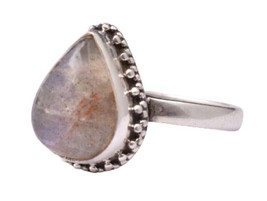 925 Argent Labradorite Pierre Précieuse Bague Pour Femme Cadeau Fête - £33.11 GBP