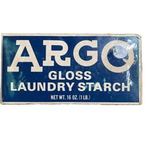 Vintage Argo Gloss Laundry Starch Blue Box 16 oz - £22.56 GBP