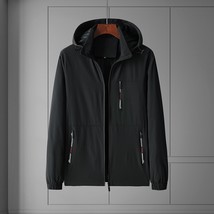 Mens Raincoat for Hi Travel Solid Color Loose-Fit Lightweight Jacket Hooded Wate - £88.58 GBP
