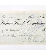 1912 Kineo Trust Company Bank Check E.A. Sampson Dover Maine Signed 986 ... - $370.74 MXN 1912 Kineo Trust Company Bank Check E.A. Sampson Dover Maine Signed 986 ... - $370.74 MXN