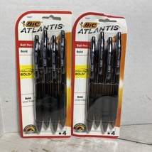 BIC Atlantis Retractable Ball Pens Smooth Black Bold Point  2-4 Packs - £11.96 GBP