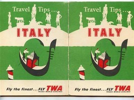 TWA Travel Tips for Italy Trans World Airlines 1955 - £9.32 GBP
