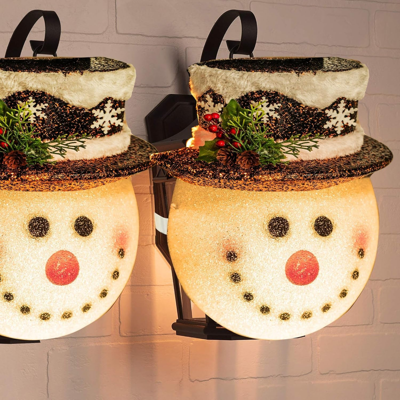 FUNPENY 2 Pack Snowman Christmas Porch Light Covers 12 Inch, Christmas Outdoor D Item image 11