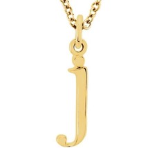 Precious Stars Unisex 14K Yellow Gold Lowercase J Initial 16 Inch Necklace - $281.00