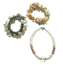 Lot Of Vintage Shell Bracelet boho beach layering handmade Expansion mer... - £27.17 GBP