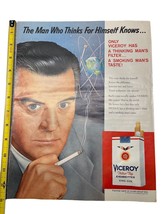 1958 Vintage Print Ad Viceroy Cigarettes Space Age Earth Thinking Mans Filter - £13.23 GBP