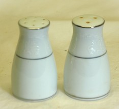 Versailles Noritake Salt &amp; Pepper Shakers White Floral Scrolls - $89.09