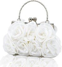 Clutch Bag Floral Satin Small Purse - $48.38