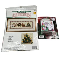 Vintage Lot of 2 Bucilla Christmas Cross Stitch Kits Needlepoint Noel Santa New - £19.64 GBP
