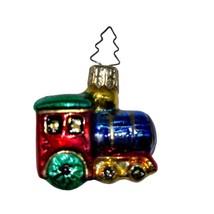 Glass Blown Train Engine Christmas Tree Ornament European 2&quot; x 1&quot; Whitehurst? - £11.06 GBP